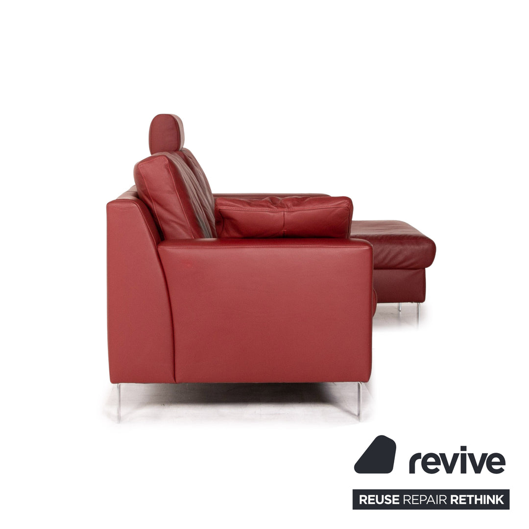 Ewald Schillig Flex Plus Dunkelrot Ecksofa Leder