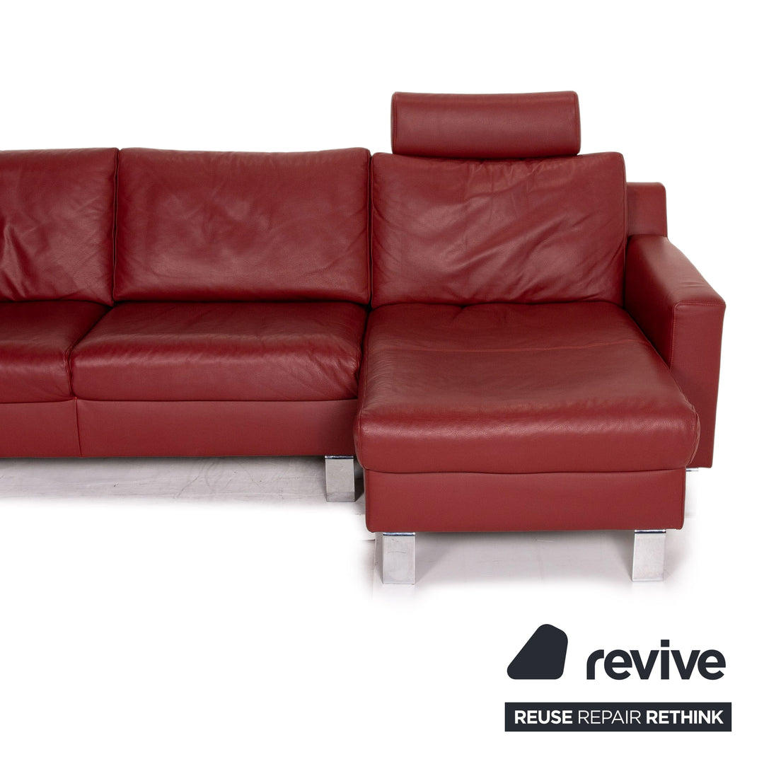 Ewald Schillig Flex Plus Dunkelrot Ecksofa Leder