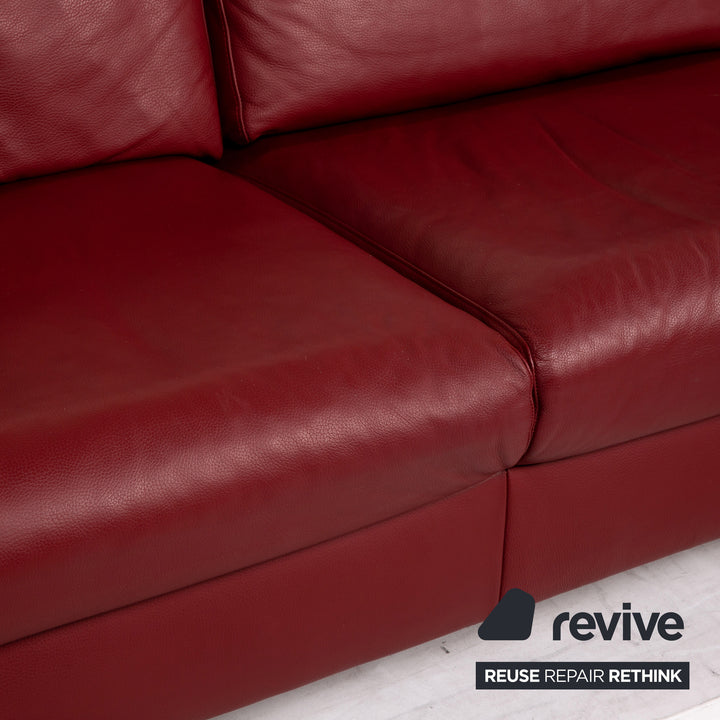 Ewald Schillig Flex Plus Dunkelrot Ecksofa Leder