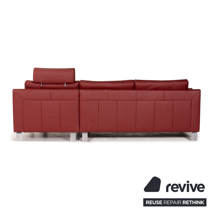 Ewald Schillig Flex Plus Dunkelrot Ecksofa Leder