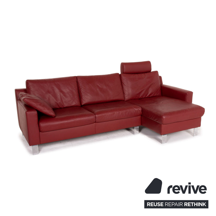 Ewald Schillig Flex Plus Dunkelrot Ecksofa Leder