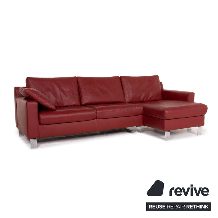 Ewald Schillig Flex Plus Dunkelrot Ecksofa Leder