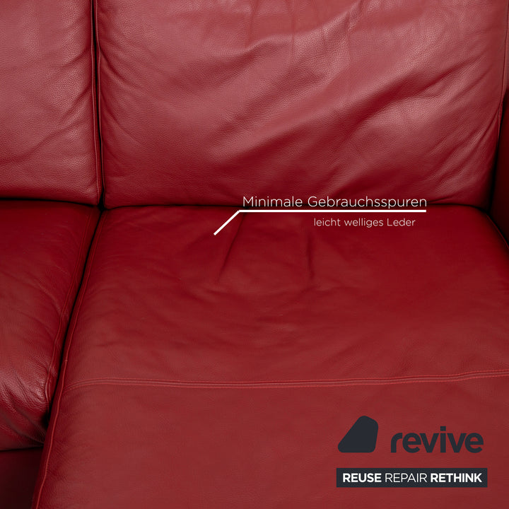 Ewald Schillig Flex Plus Dunkelrot Ecksofa Leder