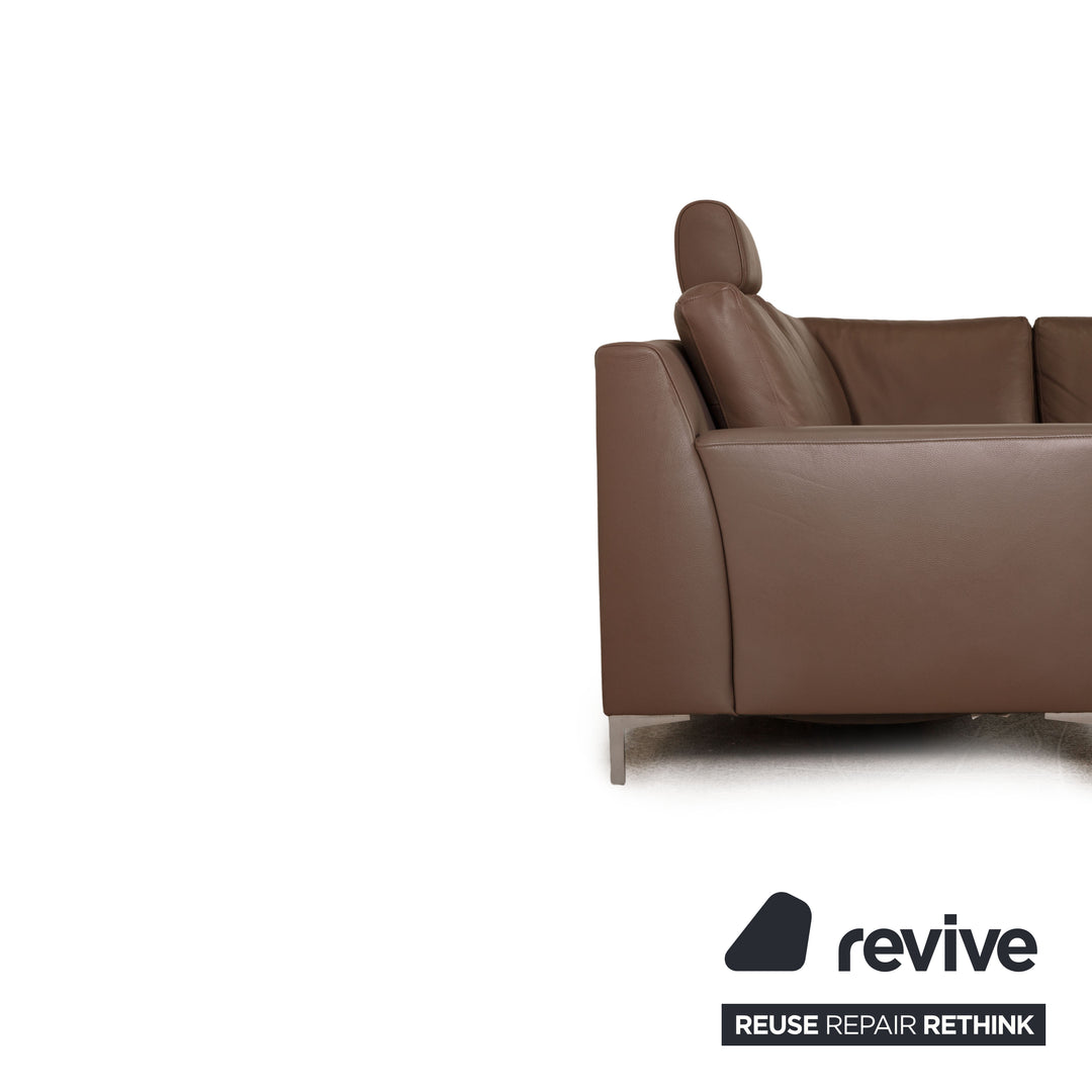 Ewald Schillig Flex Plus Canapé d'angle en cuir Marron Canapé