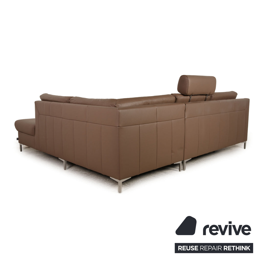 Ewald Schillig Flex Plus Canapé d'angle en cuir Marron Canapé