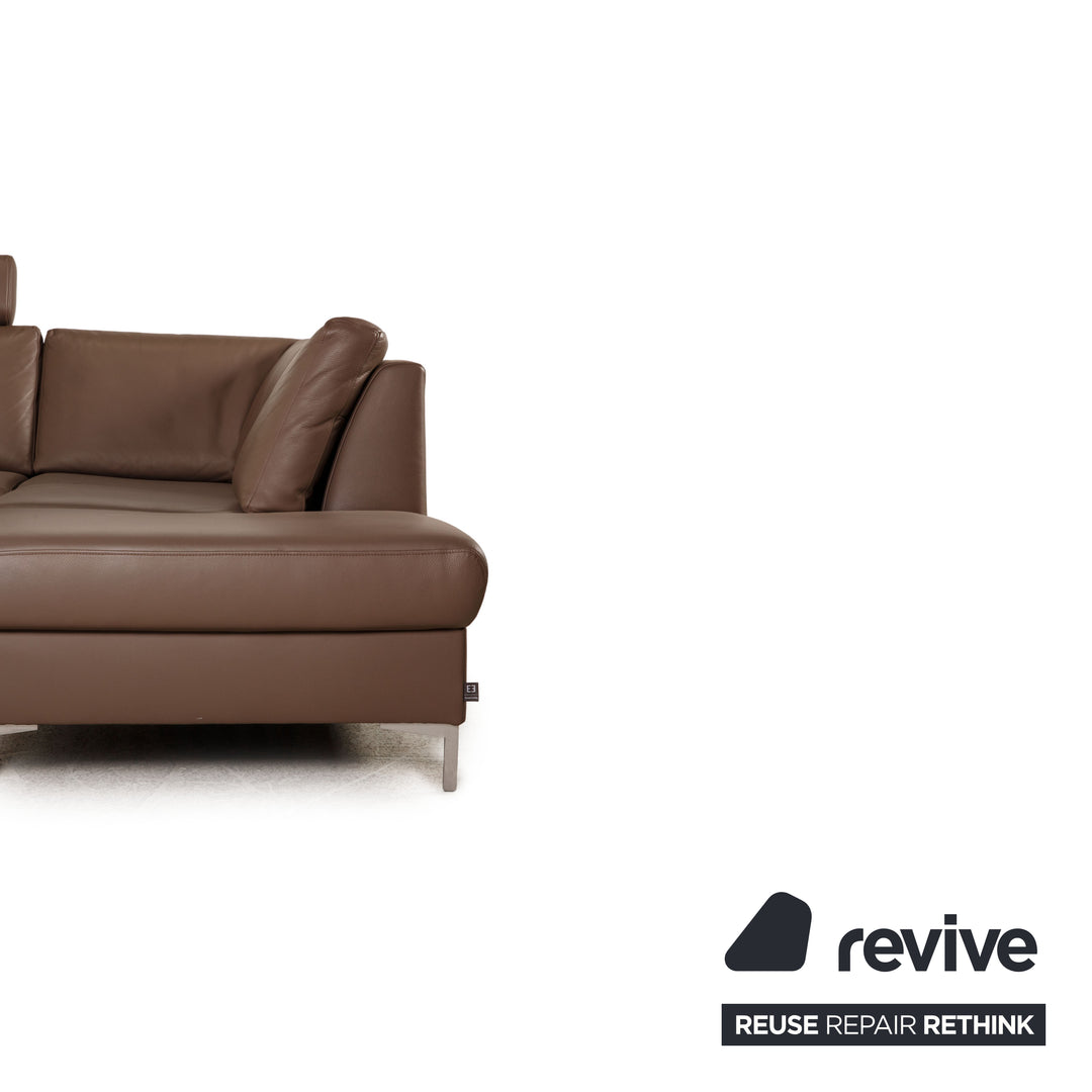 Ewald Schillig Flex Plus Canapé d'angle en cuir Marron Canapé