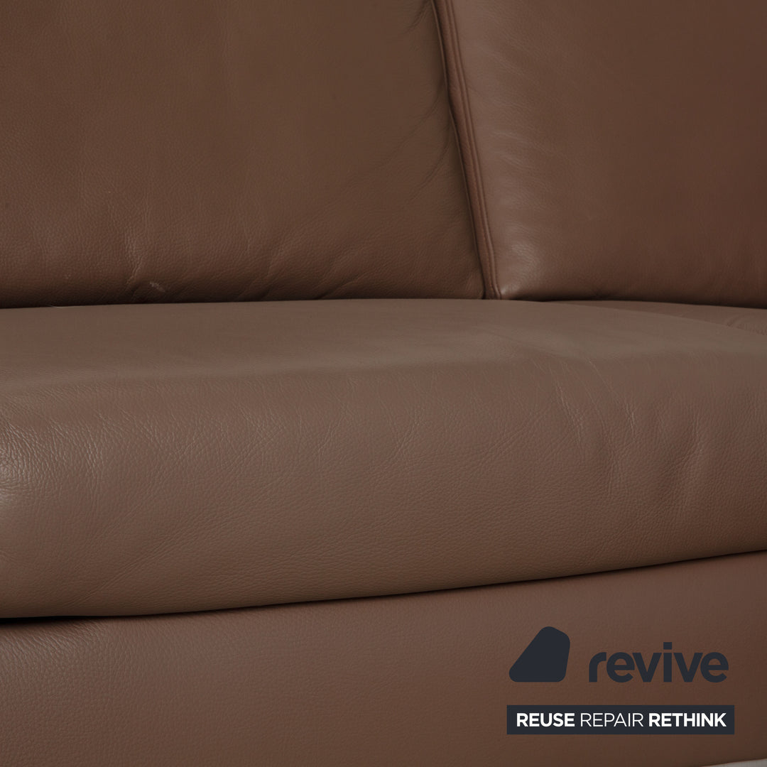 Ewald Schillig Flex Plus Canapé d'angle en cuir Marron Canapé
