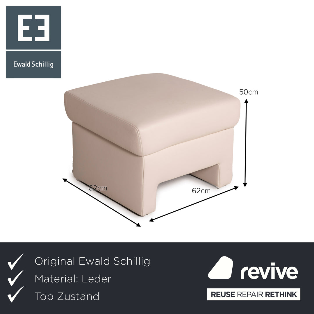 Ewald Schillig Flex Plus Leder Hocker Creme