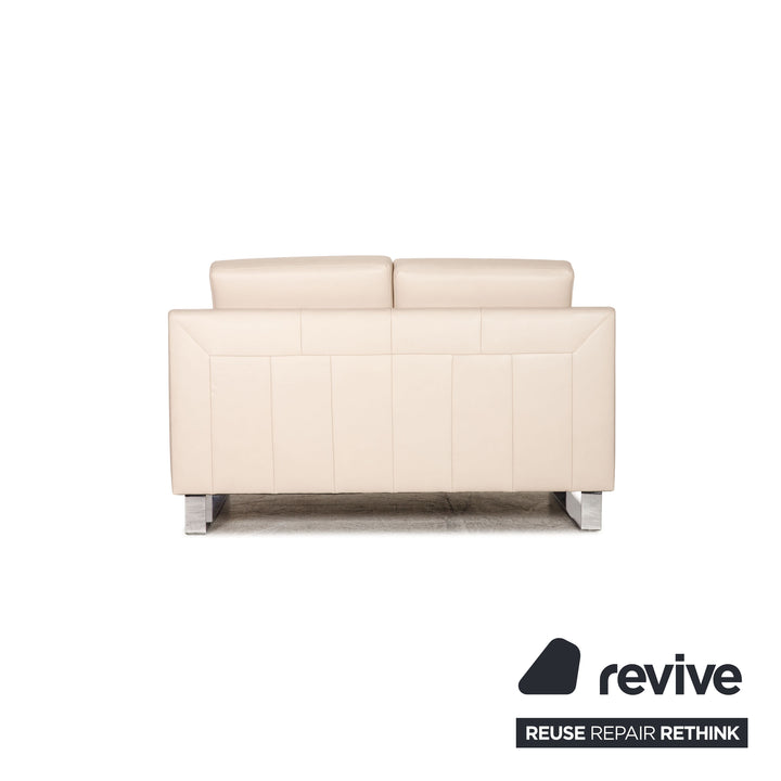Ewald Schillig Flex Plus leather sofa cream two-seater couch
