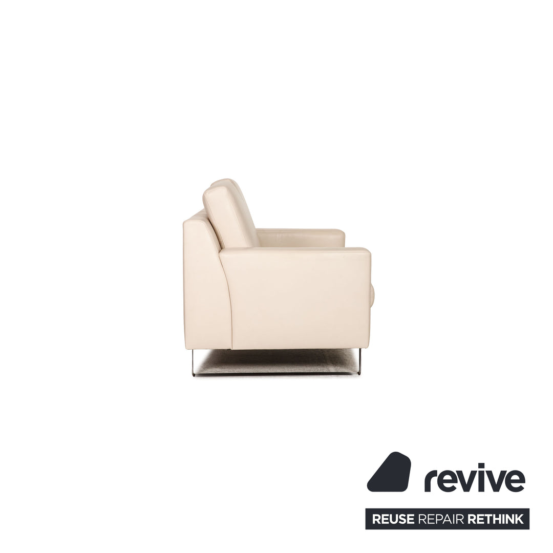 Ewald Schillig Flex Plus leather sofa cream two-seater couch