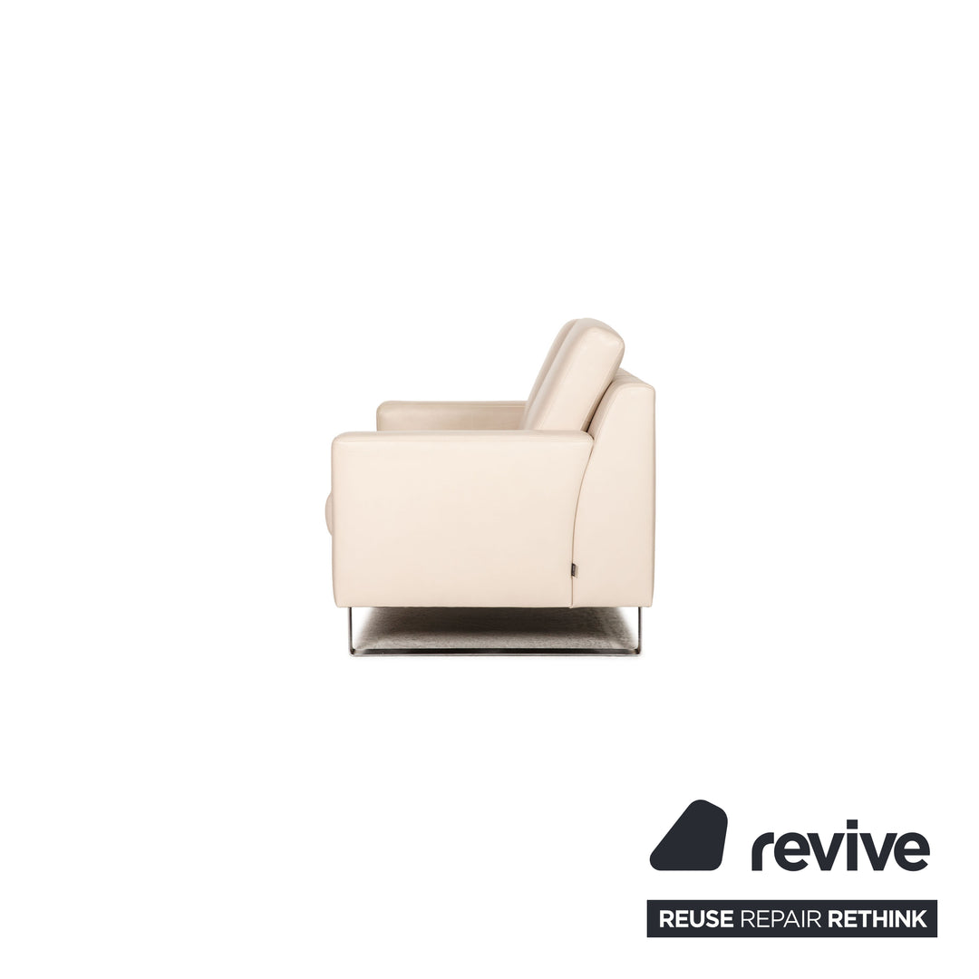 Ewald Schillig Flex Plus leather sofa cream two-seater couch