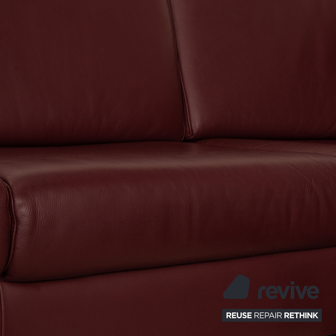 Ewald Schillig Flex Plus Leder Sofa Rot Dunkelrot U - Ecksofa Couch