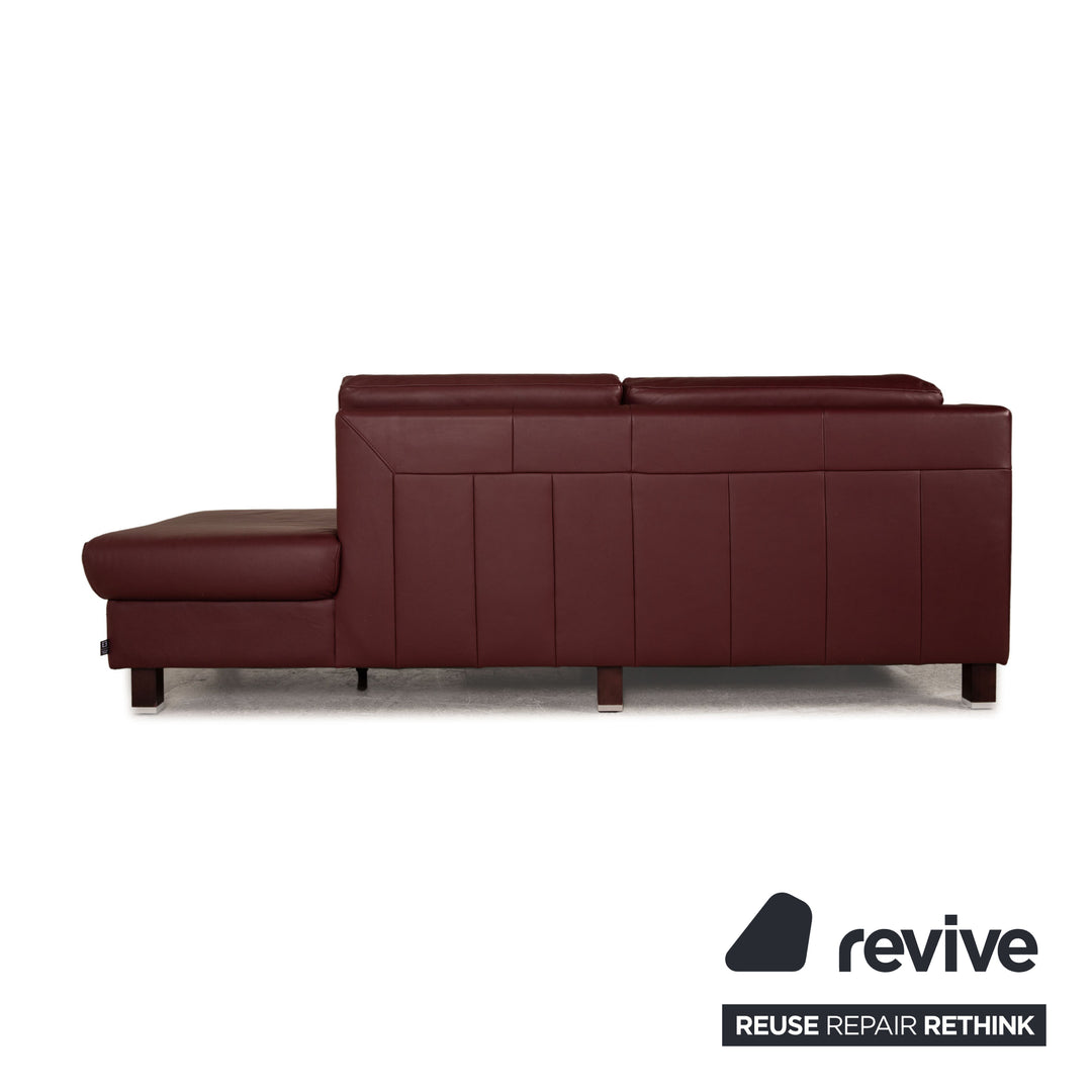 Ewald Schillig Flex Plus Leder Sofa Rot Dunkelrot U - Ecksofa Couch