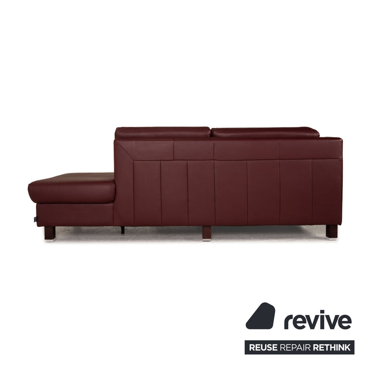 Ewald Schillig Flex Plus Leder Sofa Rot Dunkelrot U - Ecksofa Couch