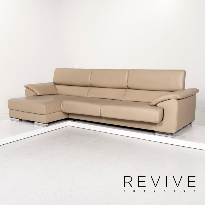 Ewald Schillig Harry Leder Ecksofa Beige Sofa Funktion Couch #12611