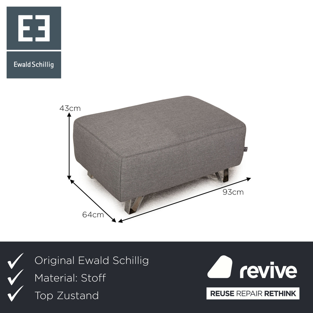 Ewald Schillig stool fabric grey