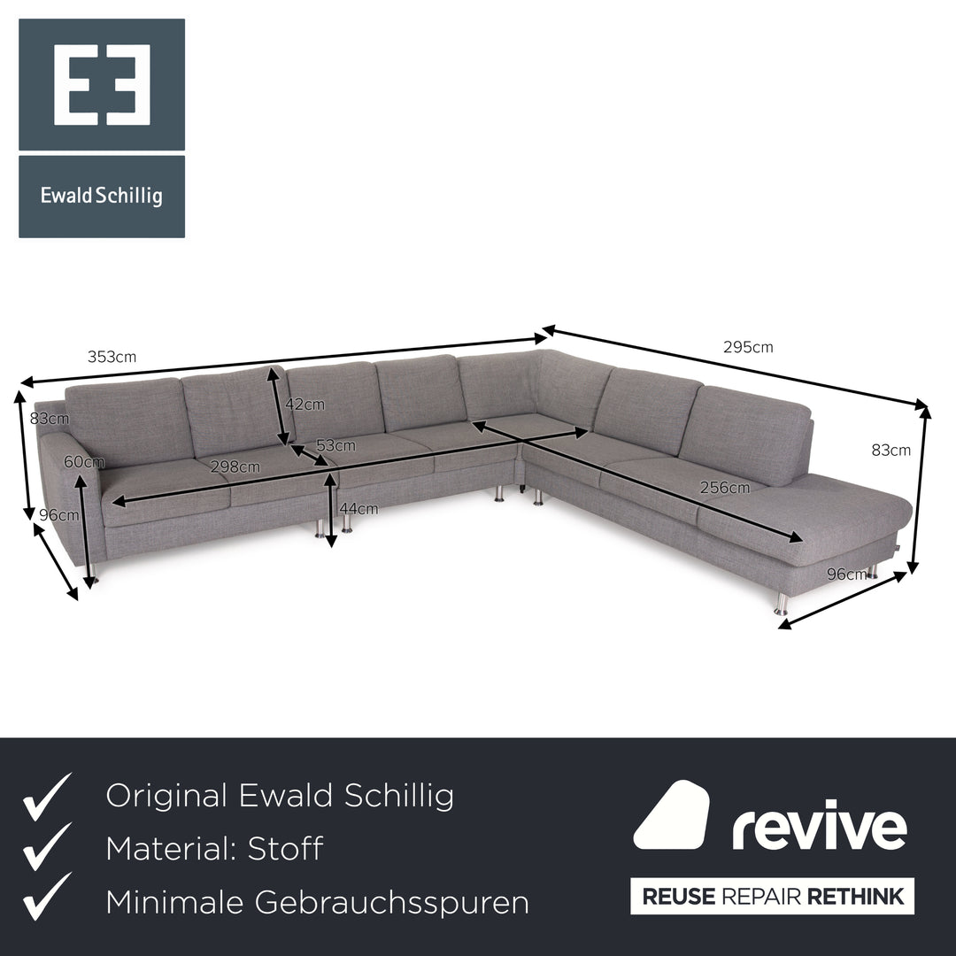 Ewald Schillig La Valetta Stoff Sofa Grau Ecksofa Couch