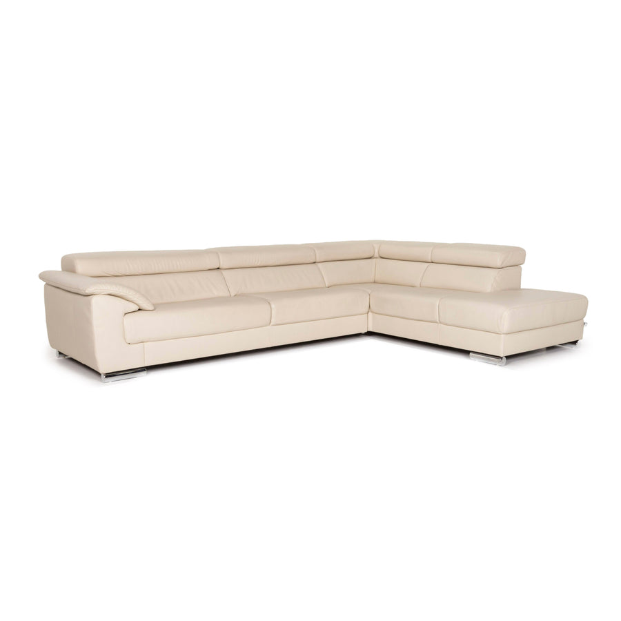 Ewald Schillig Canapé d'angle en cuir Beige Canapé #12468