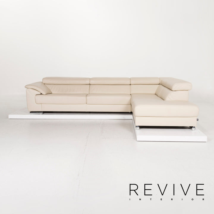 Ewald Schillig Canapé d'angle en cuir Beige Canapé #12468
