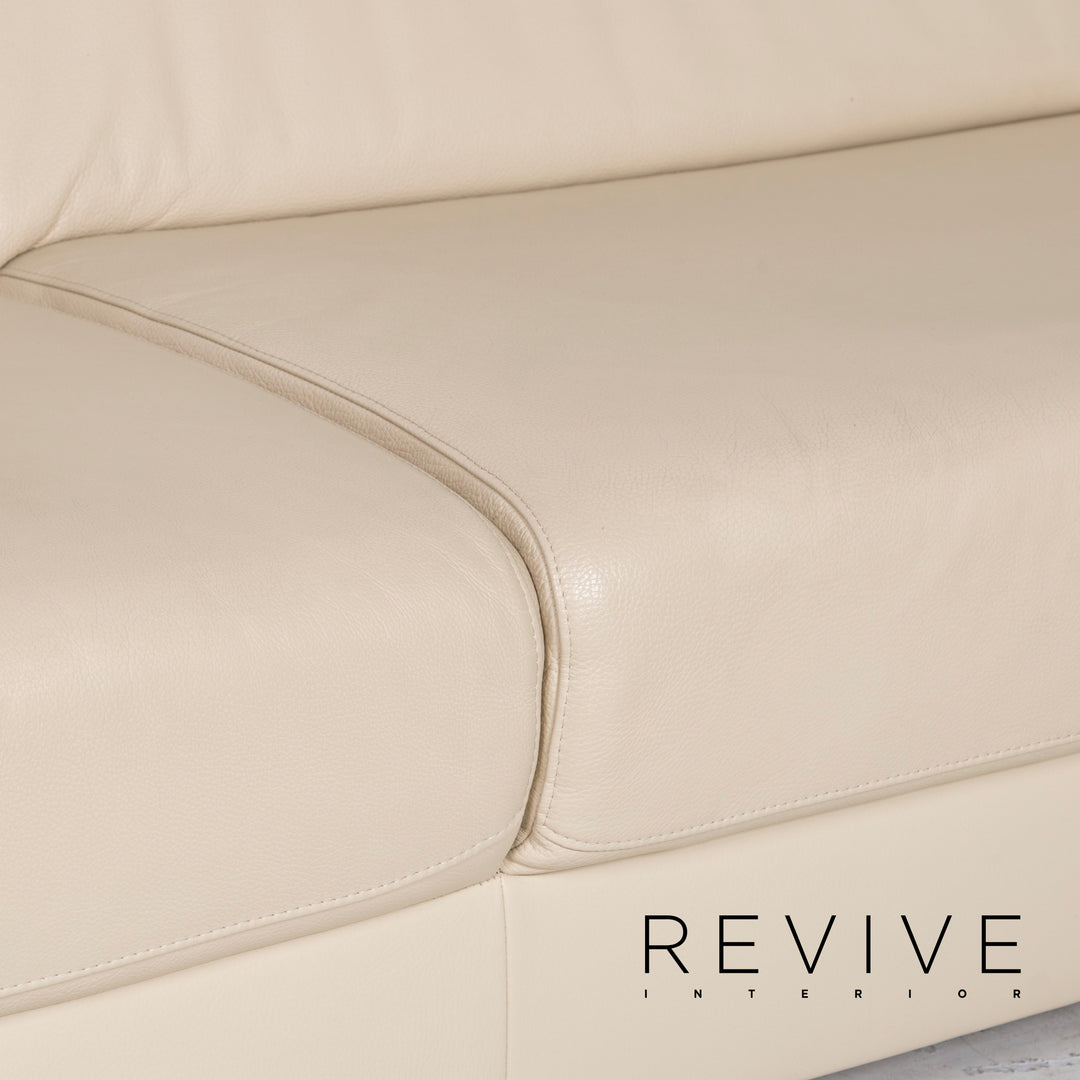 Ewald Schillig Canapé d'angle en cuir Beige Canapé #12468