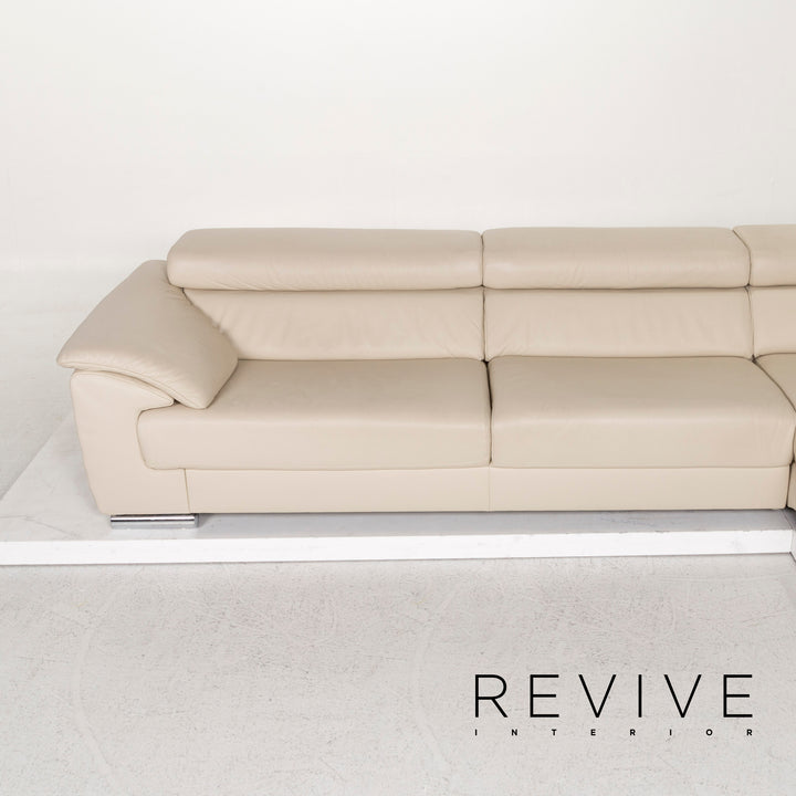 Ewald Schillig Canapé d'angle en cuir Beige Canapé #12468