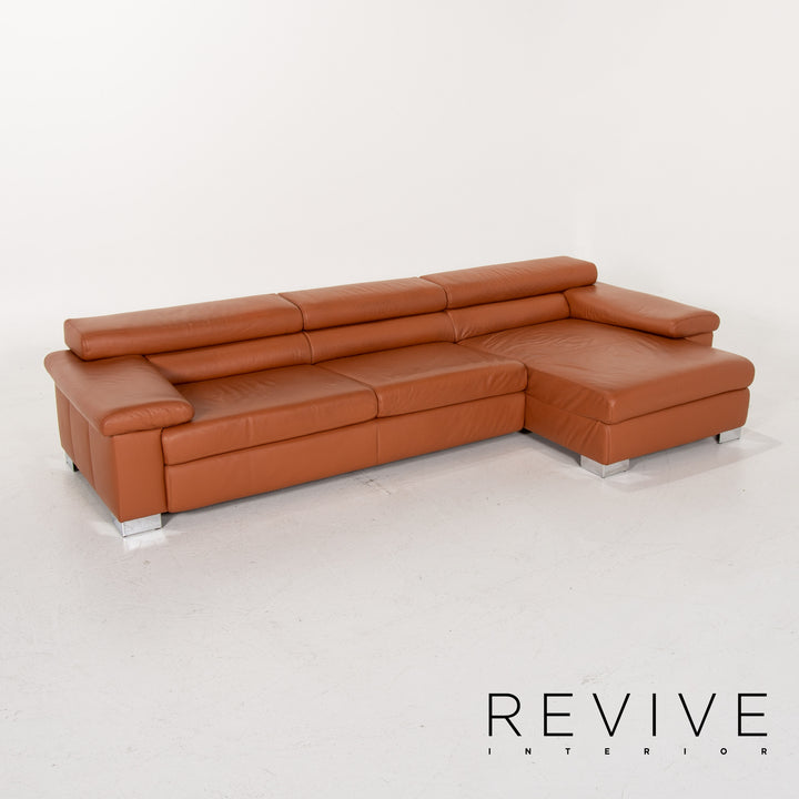 Ewald Schillig Leder Ecksofa Braun Cognac Sofa Funktion Couch #14575
