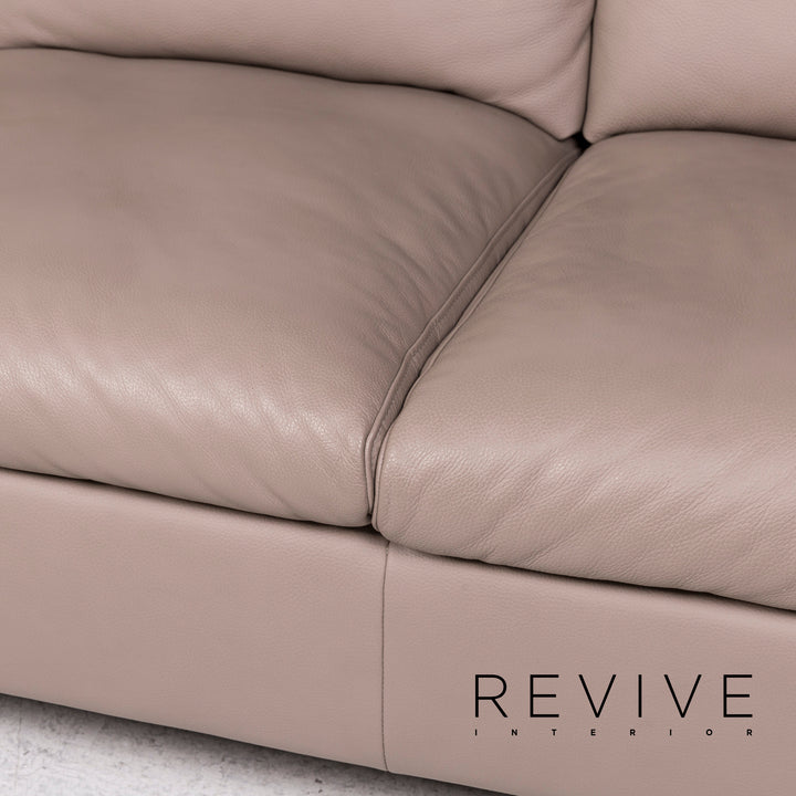 Ewald Schillig Leder Ecksofa Braun Graubeige Cappucino Sofa Couch #12304