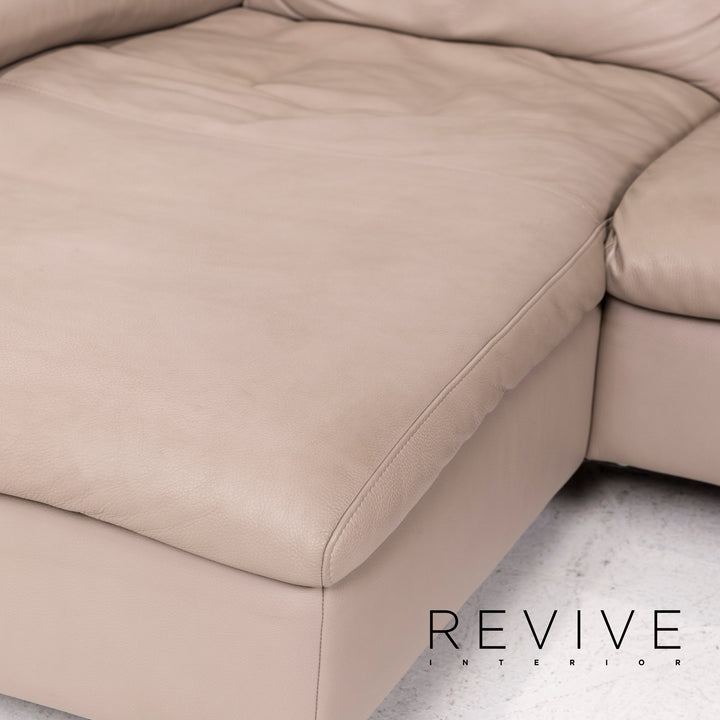 Ewald Schillig Leder Ecksofa Braun Graubeige Cappucino Sofa Couch #12304