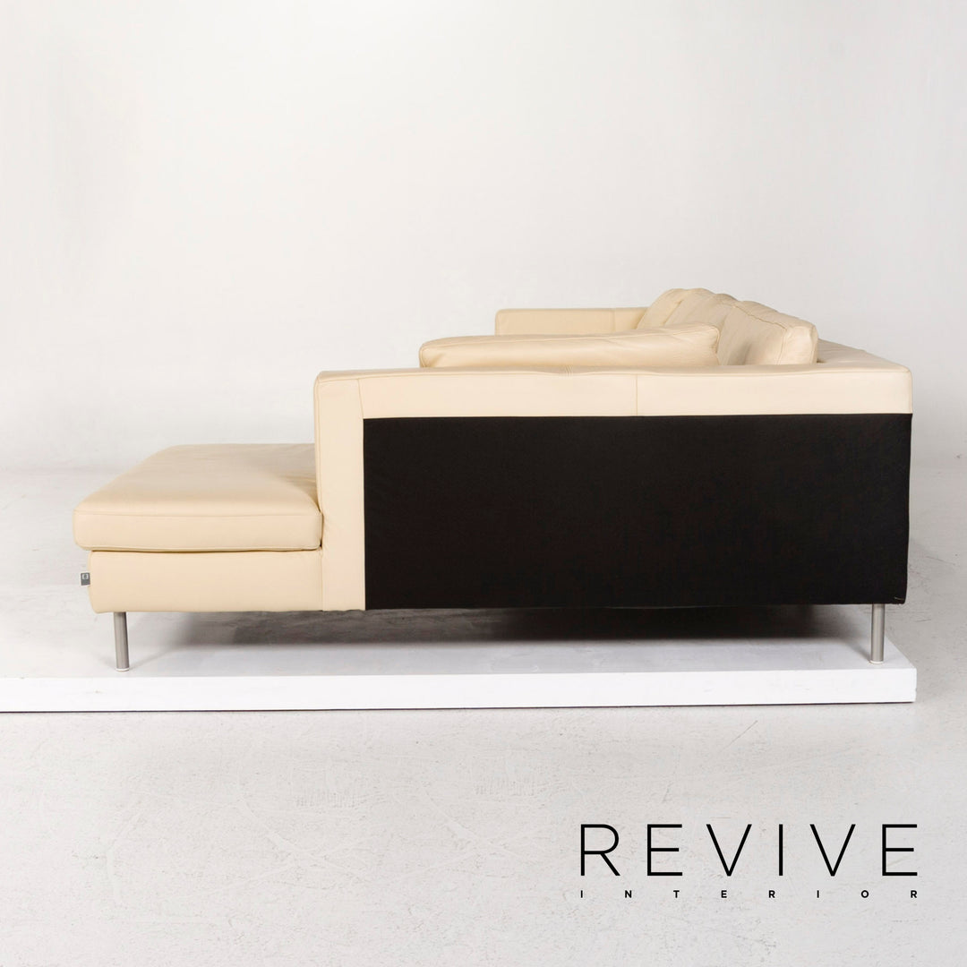 Ewald Schillig Leder Ecksofa Creme Sofa Couch #13235