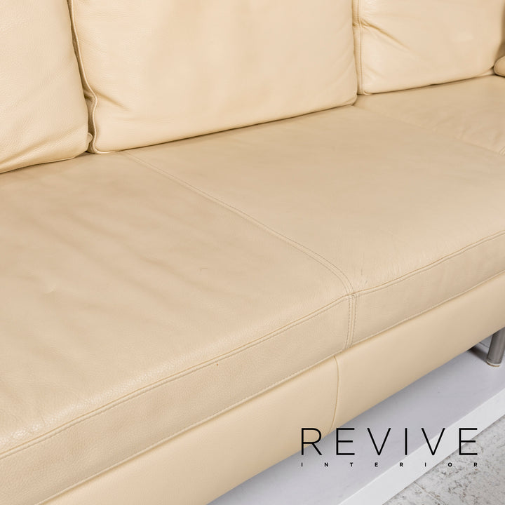 Ewald Schillig Leder Ecksofa Creme Sofa Couch #13235