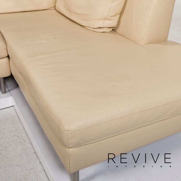 Ewald Schillig Leder Ecksofa Creme Sofa Couch #13235