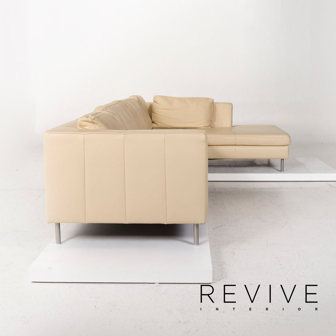 Ewald Schillig Leder Ecksofa Creme Sofa Couch #13235