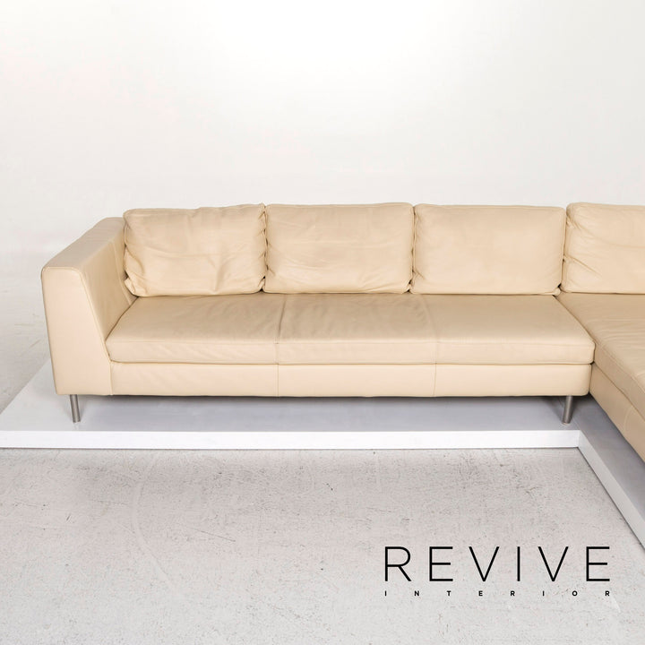Ewald Schillig Leder Ecksofa Creme Sofa Couch #13235