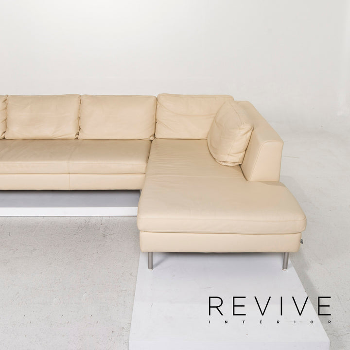 Ewald Schillig Leder Ecksofa Creme Sofa Couch #13235