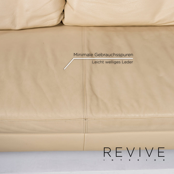 Ewald Schillig Leder Ecksofa Creme Sofa Couch #13235