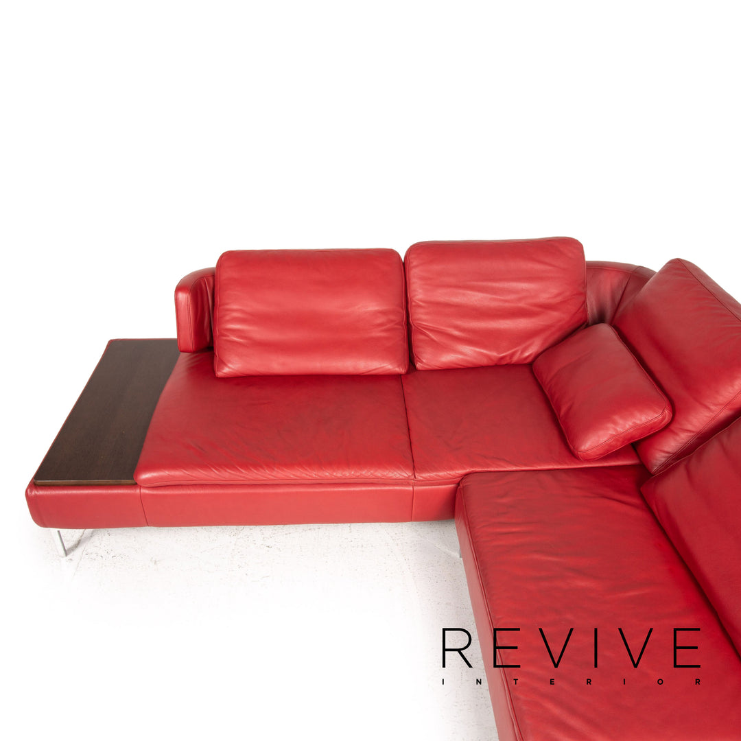 Ewald Schillig Leder Ecksofa Rot Sofa Couch