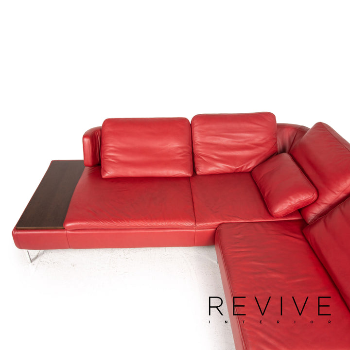 Ewald Schillig Leder Ecksofa Rot Sofa Couch
