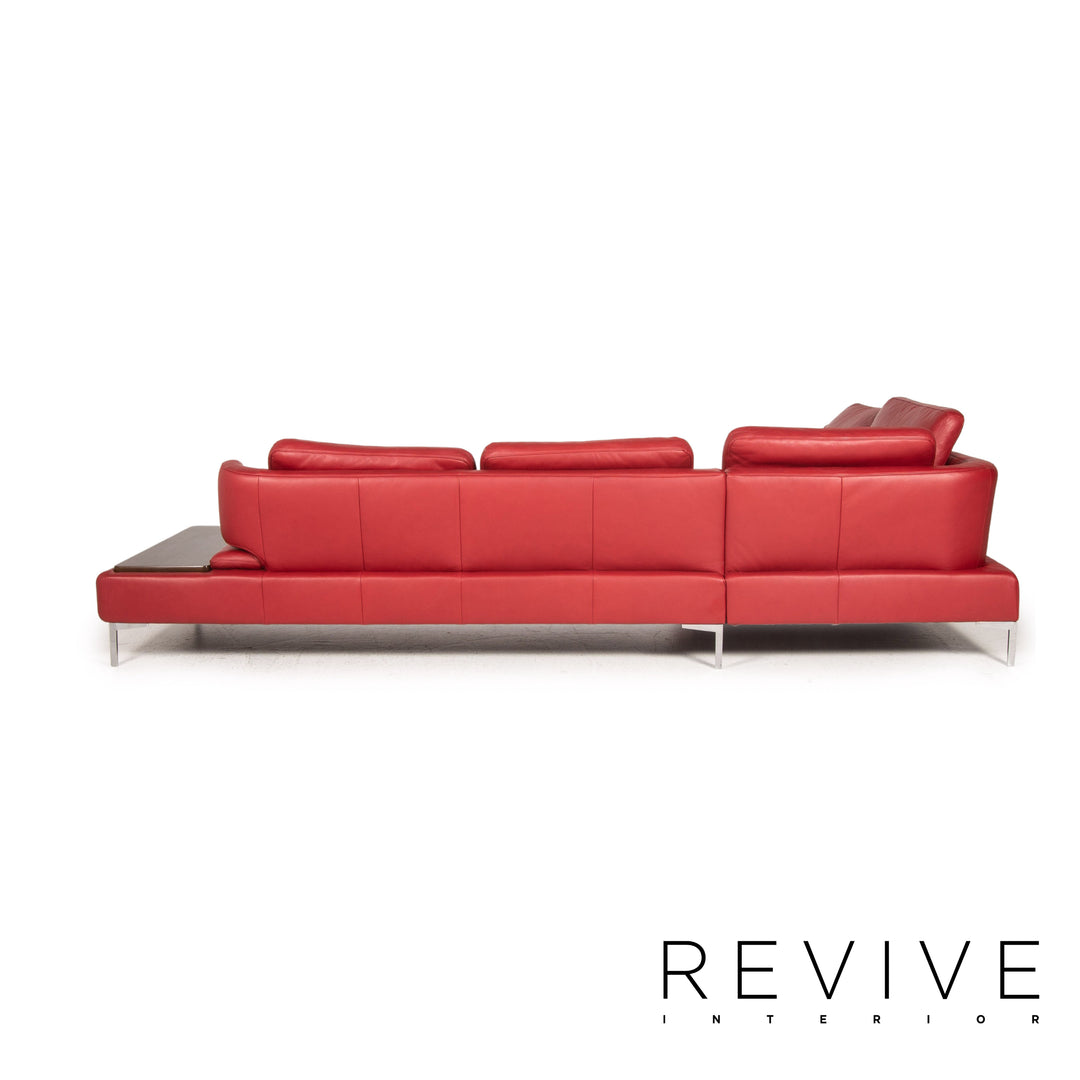 Ewald Schillig Leder Ecksofa Rot Sofa Couch