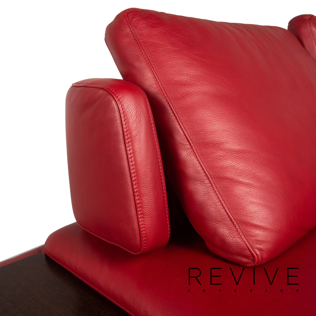Ewald Schillig Leder Ecksofa Rot Sofa Couch