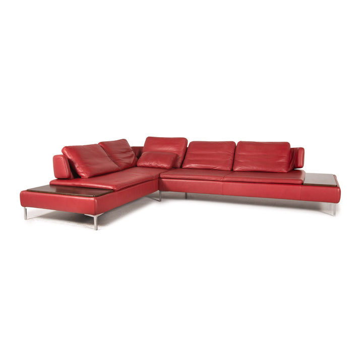 Ewald Schillig Leder Ecksofa Rot Sofa Couch