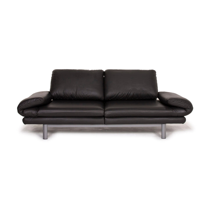 Ewald Schillig Leder Sofa Anthrazit Zweisitzer Relaxfunktion #14947