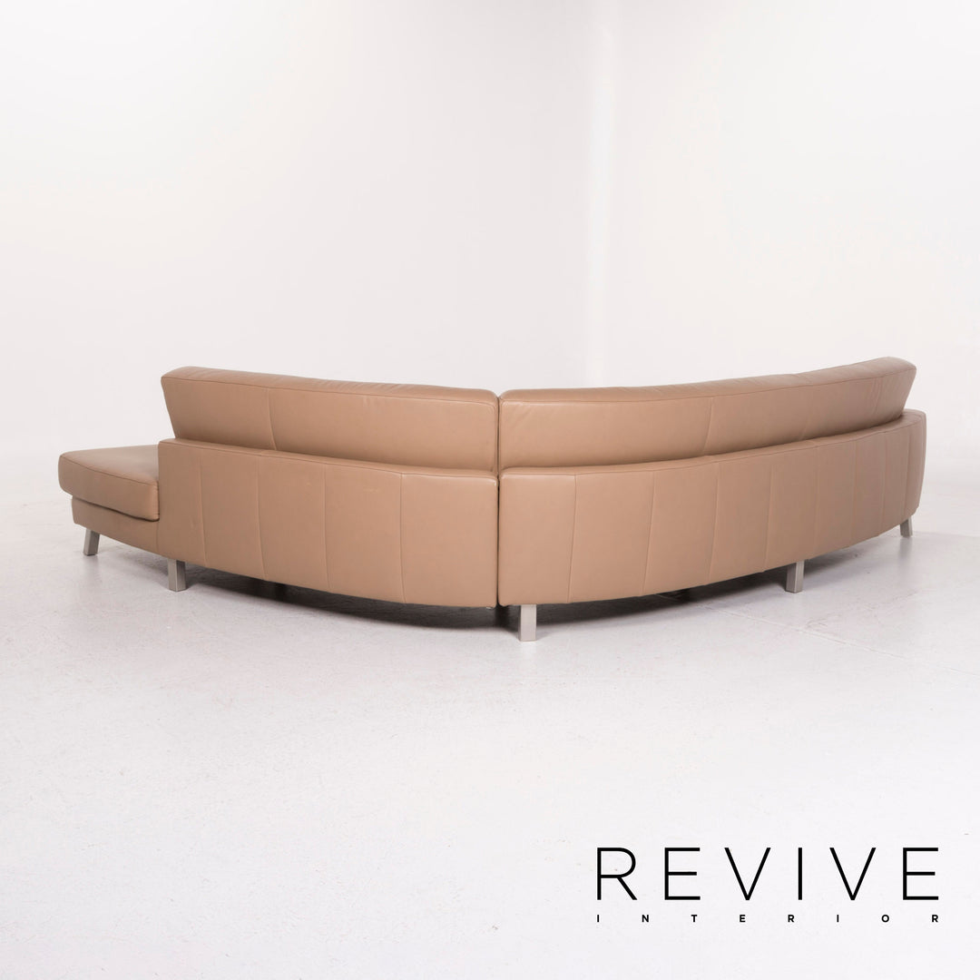 Ewald Schillig Leder Sofa Beige Ecksofa #12236