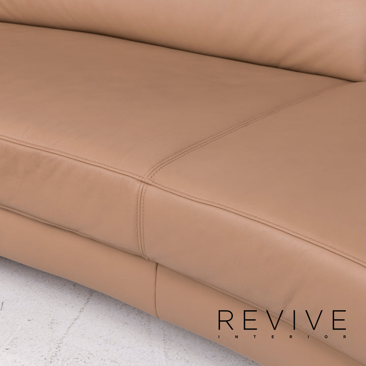 Ewald Schillig Leder Sofa Beige Ecksofa #12236