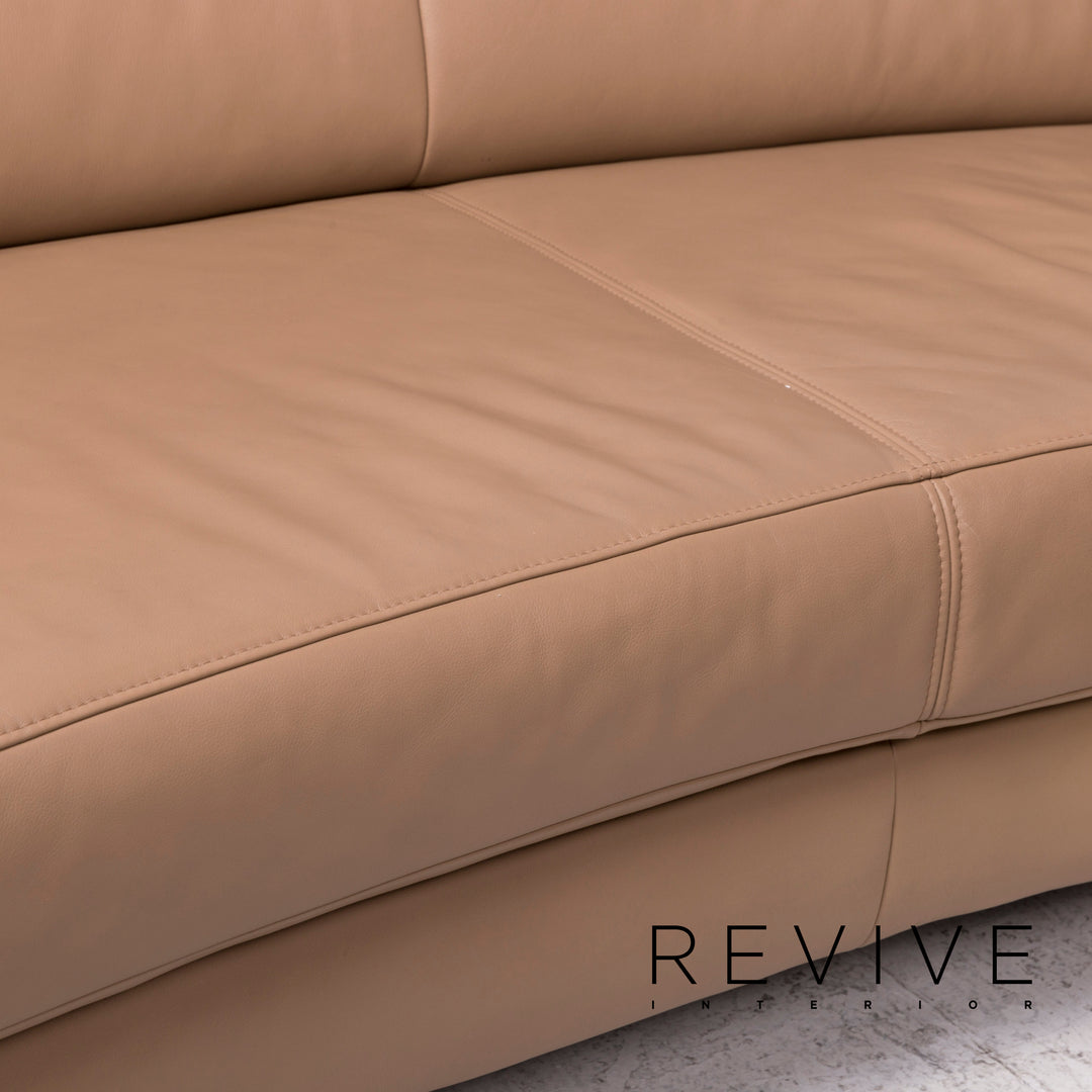 Ewald Schillig Leder Sofa Beige Ecksofa #12236