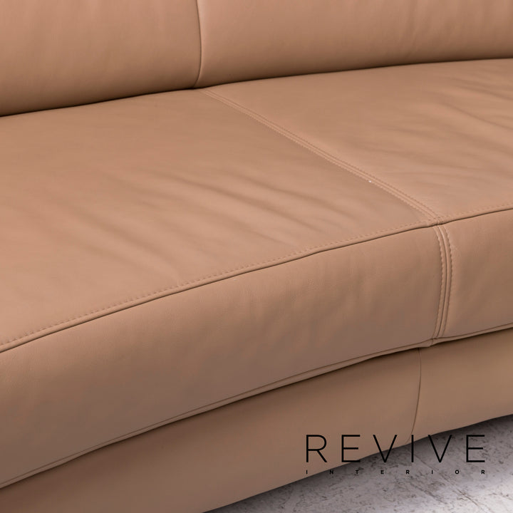 Ewald Schillig Leder Sofa Beige Ecksofa #12236