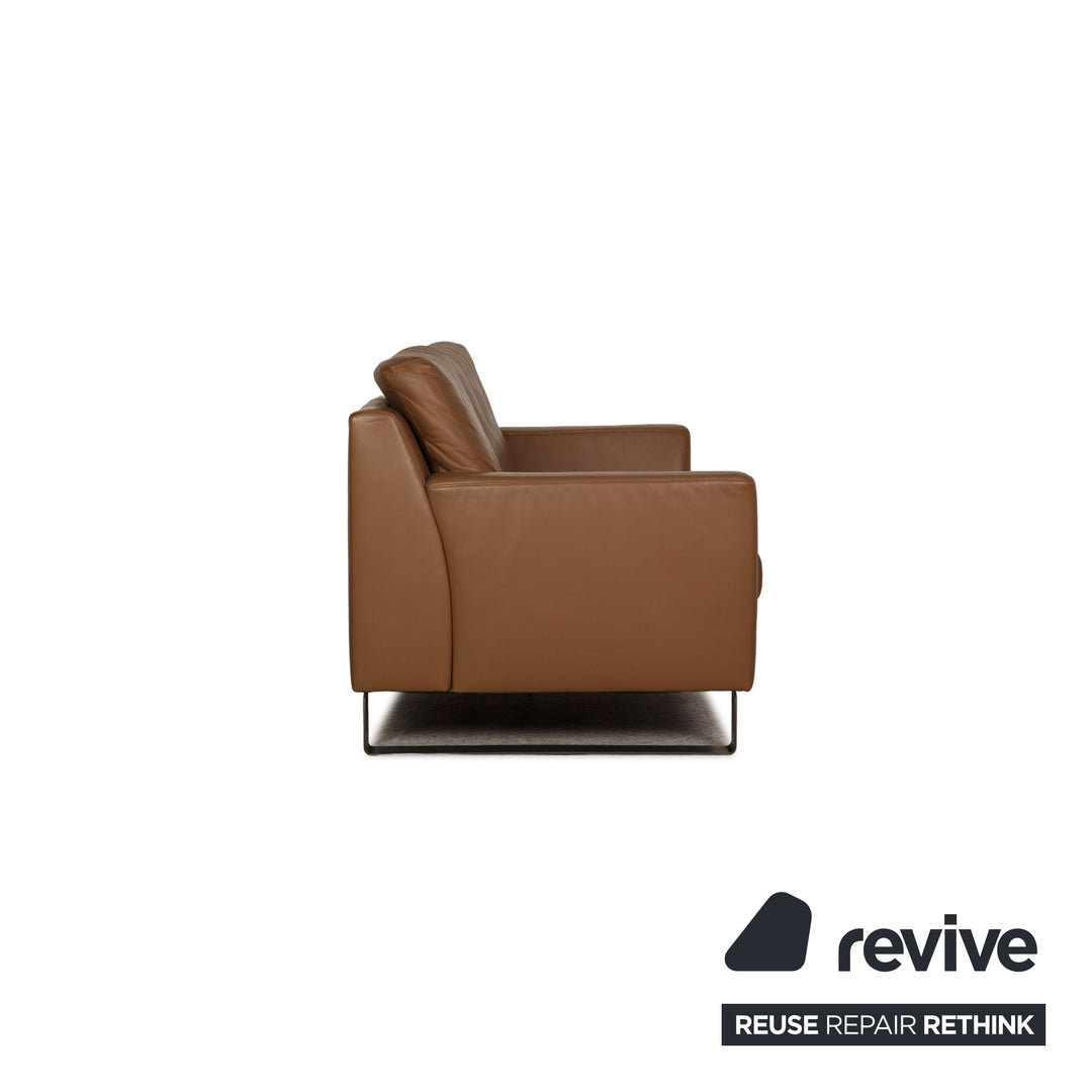 Ewald Schillig Leder Sofa Braun Zweisitzer Couch