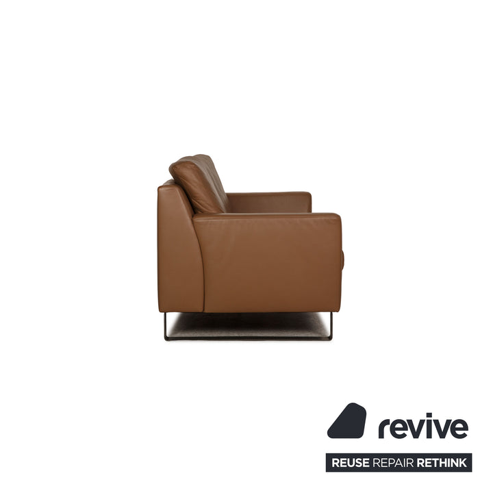 Ewald Schillig Leder Sofa Braun Zweisitzer Couch