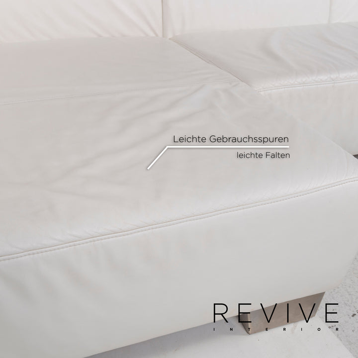 Ewald Schillig Leder Sofa Weiß Ecksofa #13032