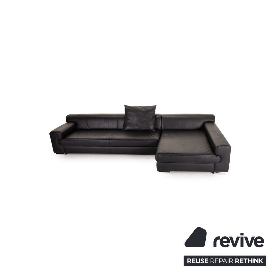 Ewald Schillig Loft Leder Sofa Schwarz Ecksofa Couch
