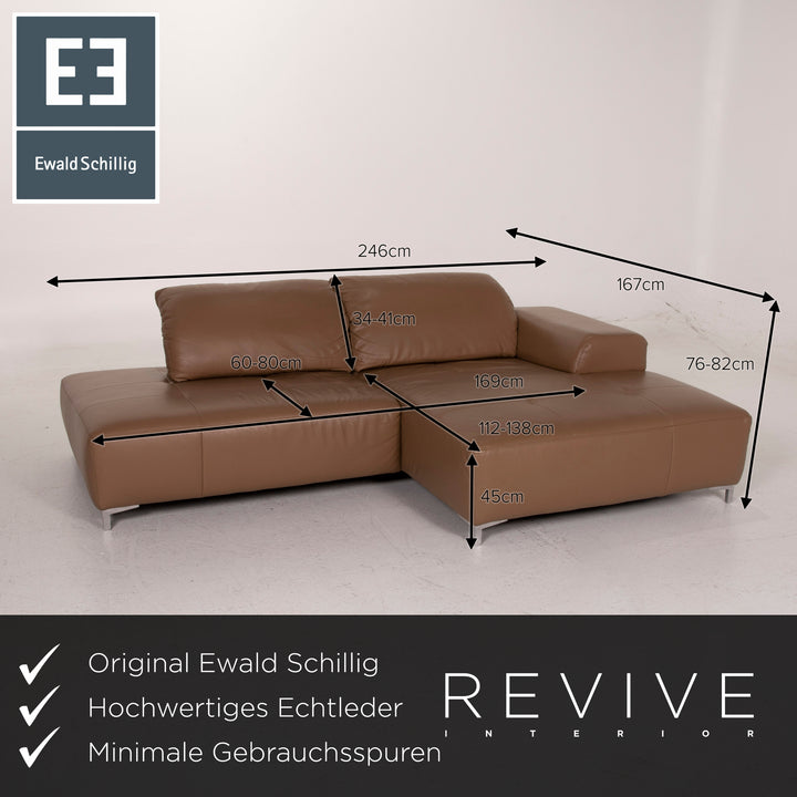 Ewald Schillig Mega Canapé en cuir Marron Canapé d'angle #14903